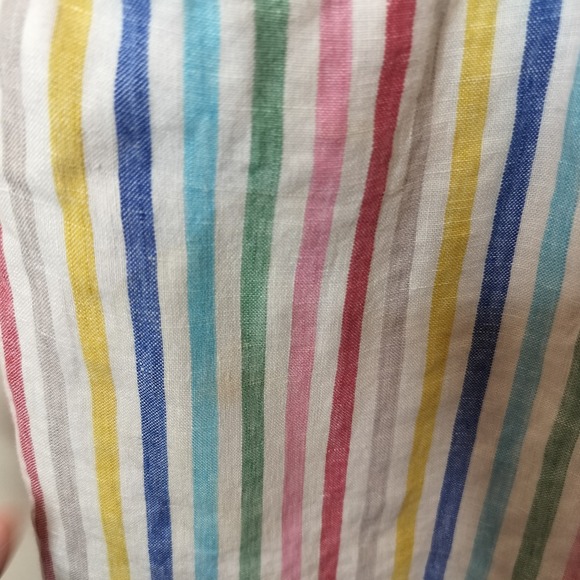Boden Linen Rainbow Stripe Dress w/ Pockets - Picture 7 of 12